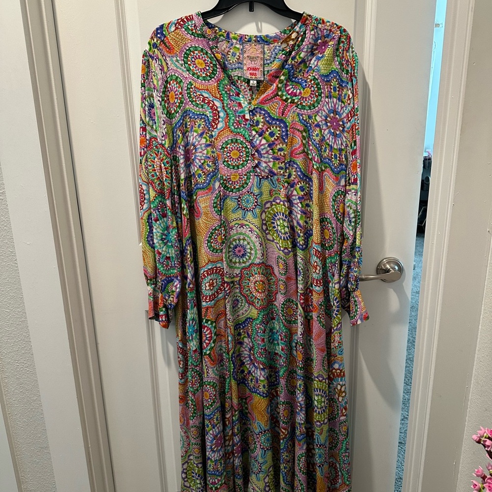 Johnny Was Multicolor Mandala Long Sleeve Dress